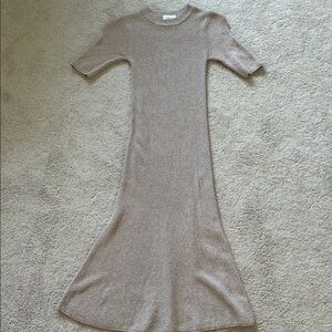Aritzia Wilfred XS Beige Knit Midi Maxi Dress